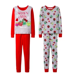 NWT 🎄 Shopkins Girls 4 piece Mix & Match Holiday Christmas Pajama Set - Size 4 - Picture 1 of 4