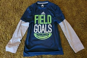 Boys Sz Small 8 ADIDAS Lightweight Long sleeve FIELD GOALS FOOTBALL Shirt - Picture 1 of 1