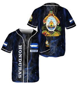 Personalized Honduras Flag Baseball Jersey Shirt, Honduras Jersey, Camisa Hondur - Picture 1 of 5