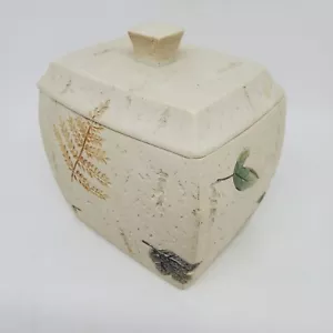 SKL HOME Saturday Knight Ltd Vanity Box Purple Flowers Green Ferns 4.25"l 4.5"h - Picture 1 of 12