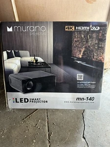 Murano MN-140 LED Smart Projector 4K HDMI 3D Bluetooth with MN 72 Screen & Gt-60 - Picture 1 of 1