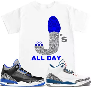 Camisa sin mangas Js All Day RETRO 3 True Blue Sport azul a juego con zapatos Js - Imagen 1 de 5