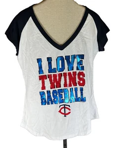 NWT Women’s 5th & Ocean Minnesota Twins MN MLB Shirt Sz XL I ❤️ Twins Baseball - Picture 1 of 11