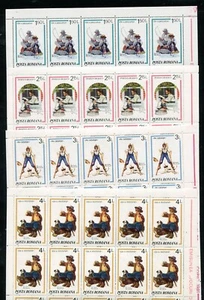 Hojas de 20 estampillas Rumania 3038-3041 Norman Rockwell MNH 1981 - Imagen 1 de 2