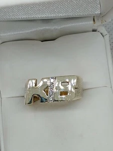 Custom Made 10k Yellow Gold Diamond Double Initial Ring KB, Size 8 Free Shipping - Picture 1 of 3