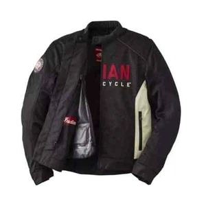 Nueva chaqueta de cuero para montar Springfield de malla india negra para hombre nueva con etiquetas - Imagen 1 de 3