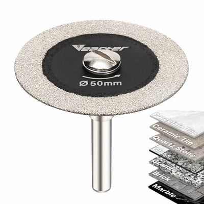 VEARTER 5stk Diamanttrennscheibe 50 mm Glas Marmor Diamant Trennscheibe 6 mm Schaft