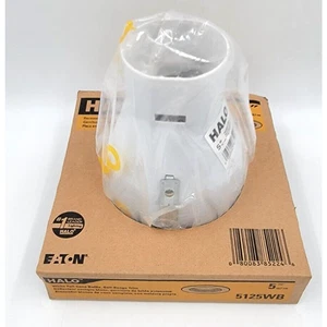 HALO 5-in White Full Cone Baffle Recessed Ceiling Light Trim 5125WB EATON 5" - Picture 1 of 6