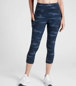 Athleta Ultimate Stash Bolsillo Camuflaje Capri Leggings Pantalones Azul Talla XL - Imagen 1 de 9