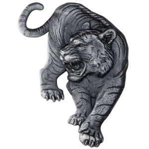 Medalla de plata 999 2025 Corea del Sur en forma de tigre 1 oz envejecida alto relieve - Imagen 1 de 3