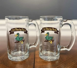 (2) Vintage Mucky Duck Glass Beer Mug - Imagen 1 de 1