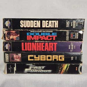 Fast Furious Cyborg Lionheart Double Impact Sudden Death VHS Movies Action Lot - Picture 1 of 8