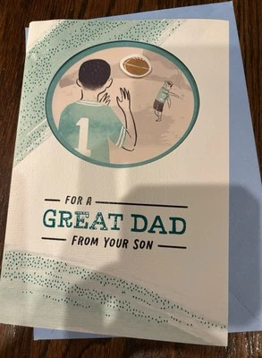 Tarjeta del día del padre de hijo a papá sello de fútbol americano Foto 1 de 3