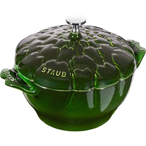 STAUB 22cm Cast Iron Artichoke Cocotte - Basil Green - Picture 1 of 5