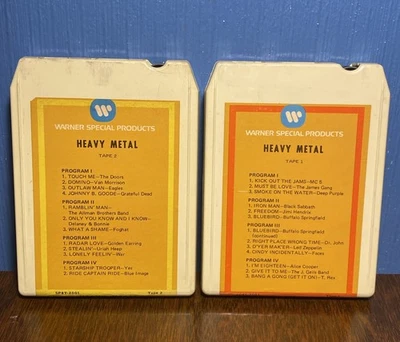 Warner Special Products Heavy Metal Vol. 1 & 2 8-Track Tape Lot, SP8T-2001 VTG - Imagem 1 de 4