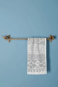 Anthropologie Everlee Towel Bar Brass Whimsical Birds Floral NWT - Picture 1 of 5