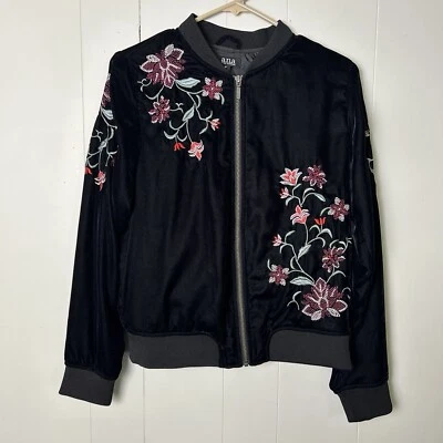Chaqueta Bomber Whimsigoth Terciopelo Mujer Mediana Floral Bordada Hada Oscura Bruja Foto 1 de 4