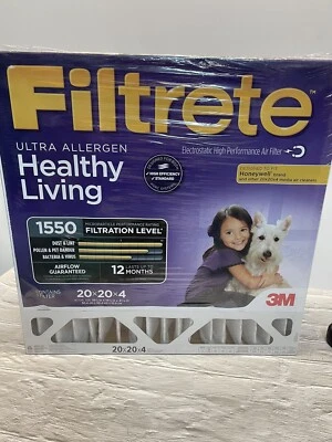 Filtrete 20x20x4 Ultra Allergen Healthy Living 1550 Filtration Level Media Air - Image 1 of 4