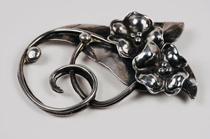 Sterling Silver 1940s 1950s American Pin Brooch Large 22 Grams Excellent - Picture 1 of 6