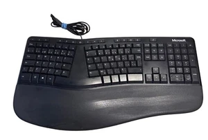 Microsoft Ergonomic Wired Keyboard With Wrist Rest For Comfortable Typing Model - Picture 1 of 9