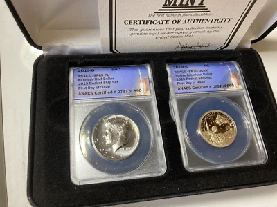 *2019 JFK Half-Dollar SP69 PL & Native Am Dollar PR 70 *FDOI & NUMBERED - Image 1 of 4