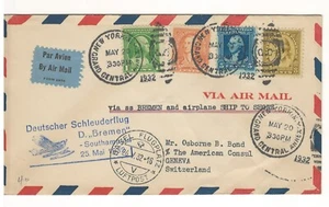 USA Catapult Flight from the Bremen May 20, 1932 to Geneva, Switzerland - Picture 1 of 2