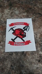 CRYPTO MINER cool colorful vinyl stickers! 3.0 x 3.5 - Picture 1 of 1