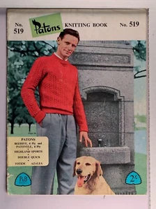 Patons Knitting Book No. 519  - Mens Sweaters - Vintage - Bild 1 von 4