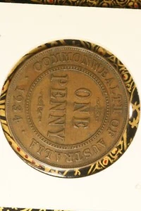 1934  - Australia Penny - aVF / Verdigris - Imagen 1 de 2