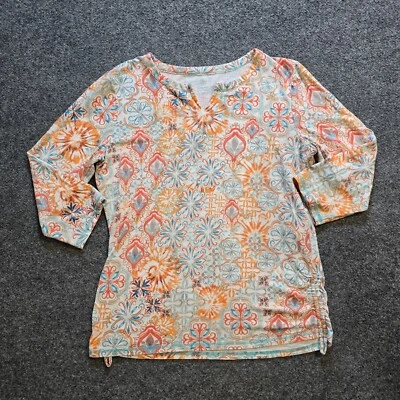 Talbots Top Mujer Talla Grande Pequeña Naranja Manga 3/4 Elastizado Informal Cápsula Foto 1 de 4