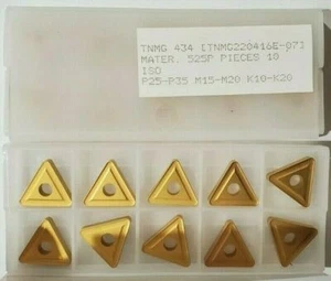 10 New TNMG 434 Gold Carbide Inserts Lathe Made by PRAMET (A SECO Company) - Picture 1 of 1