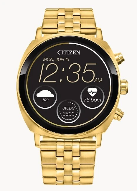 Citizen CZ Smart Touchscreen Gold Stainless Steel Smart Watch 41MM MX1002-57X