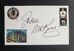 John McKenzie signed Chicago Blackhawks Hockey Karteikarte 1937-2018 - Bild 1 von 1