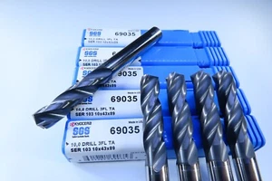 LOT ( 5 ) NEW 10.0 MM SGS KYOCERA 69035 3FL TA SOLID CARBIDE DRILLS LATHE TOOLS - Picture 1 of 8