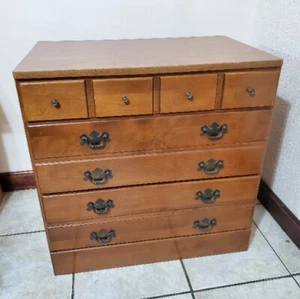 Vintage Ethan Allen Custom Nutmeg Maple Wood Chest Dresser Cabinet 3 Drawers - Picture 1 of 17