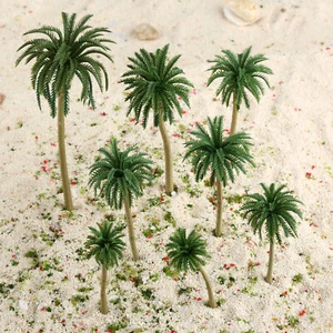 15pcs Green Plastic Model Tree 1:70 - 1:150 Scale Palm Beach Park Scenery Layout - Picture 1 of 10