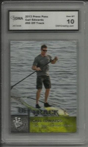 2013 NASCAR PRESSEAUSWEIS OFF TRACK CARL EDWARDS NASCAR KARTE GMA BEWERTET MIT 10 - Bild 1 von 2