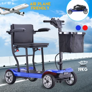 Foldable Electric Mobility Scooter Airplane OK Lithium Motorised 19KG Blue - Picture 1 of 17