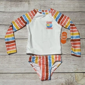 Wonder Nation Girls Rash Guard Bathing Suit Size XS (4-5). NWT! UPF 50+ - Picture 1 of 6