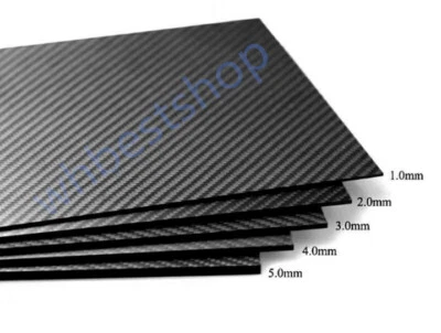 3K Carbon Fiber Plate 100mmx250mm 200mmX 250mm 100mmX300mm 1.0-3.0mm Sheet   - Image 1 of 3