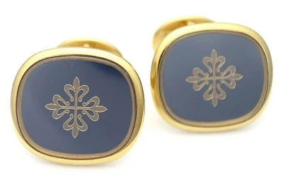 Gemelos Patek Philippe K18YG de lujo para hombre Ref.9002 con tarjeta de garantía Foto 1 de 4