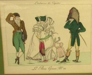 Vintage Le Bon Genre No. 22 Hand Tinted Engraving Reproduction Art Coat Fashion - Photo 1/3