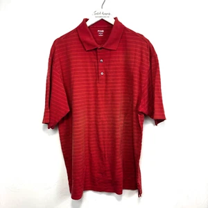 Camiseta Polo PING Performance Dynamics Roja Rayas Manga Corta Cuello Para Hombre XL - Imagen 1 de 4