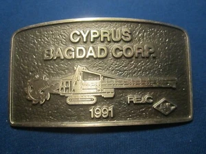 Vintage Pewter Gürtelschnalle CYPRUS BAGDAD CORP 1991 [j10o] - Bild 1 von 2