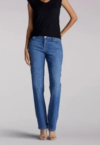 WOMEN’S STRETCH RELAXED FIT STRAIGHT LEG JEAN (PETITE) IN MERIDIAN 14SP - Picture 1 of 3