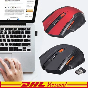 Laptop Mute Maus Drahtlose Schnurlos Gaming Funk Wireless Mouse Mäuse Mit USB - Bild 1 von 8