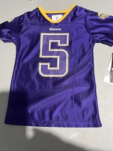 NEW Teddy Bridgewater #5 Purple 4/5 XS Girls Youth Minnesota Vikings Jersey - Picture 1 of 3