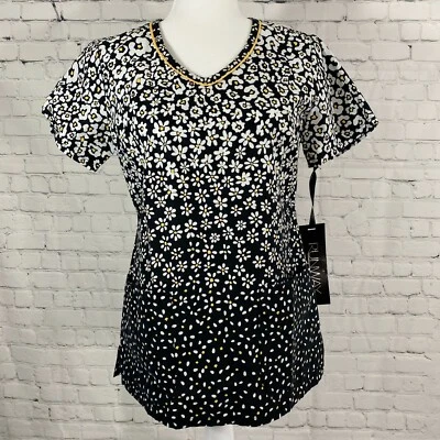 Runway By Cherokee Scrub Top Floral Print 2 Pocket Style # 3655BC(Bx12/52) Sz XS - Image 1 of 4