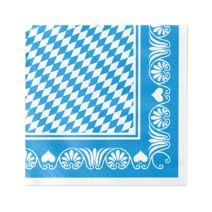 50 Serviette Bavaria in blau aus Tissue Deluxe®, 4-lagig, 40 x 40 cm - Bayerisch - Bild 1 von 5