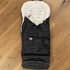 Teutonia Leder Fell Kinderwagensack Fußsack Leder Grau. Sehr Guter Zustand - Bild 1 von 4